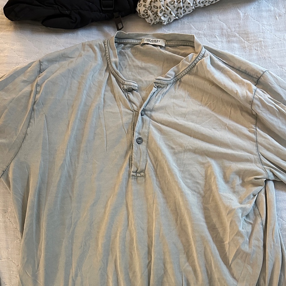 Crosley Men's Light Gray Henley Shirt